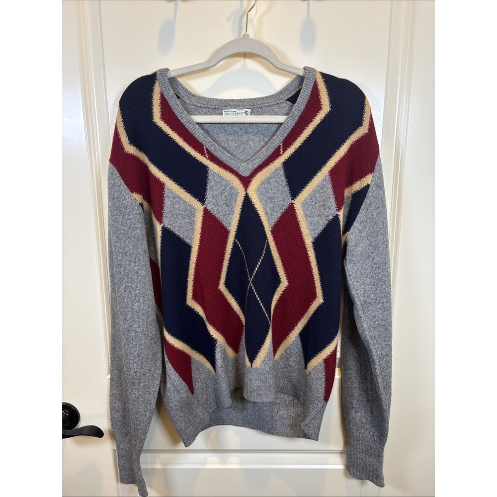 The Scotch House John Laing Scotland Cashmere Size 42 Sweater Geometric Vintage